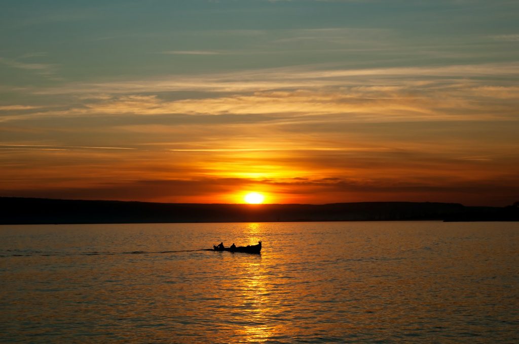Boat at sunset